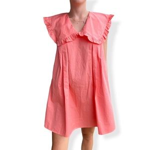 English Factory Coral Ruffle Bib Everly Dress | Size Large
